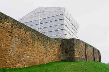 Close up of the restoration of the Keep of Carlisle Castle.