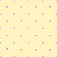 Seamless pattern with watercolor purple polka dot isolated. - obrazy, fototapety, plakaty