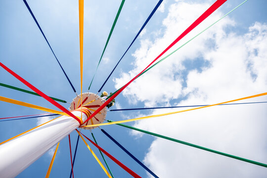 The traditional English Maypole & Coloured Ribbons.