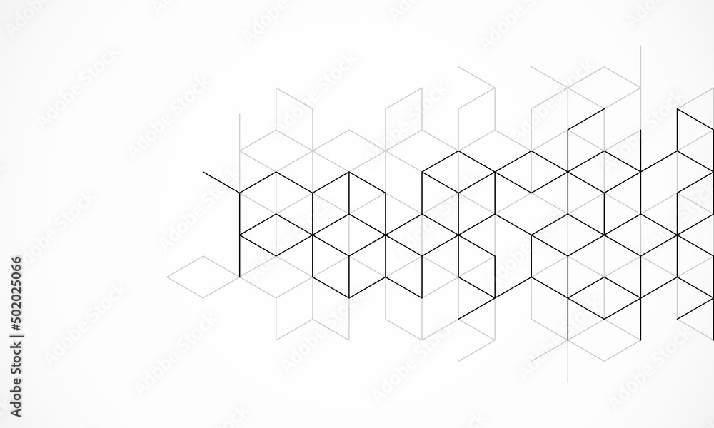 Poster The graphic design element and abstract geometric background with isometric vector blocks