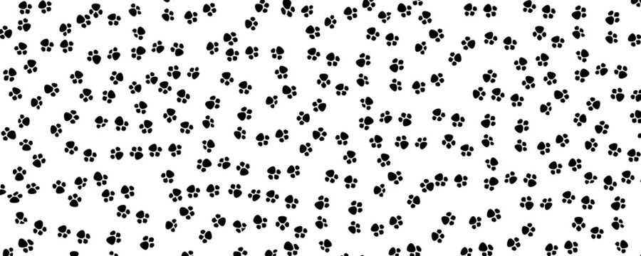 The texture of the footprints. Puppies footprints background.