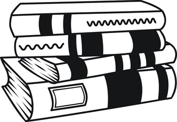 Books Stacked Vector Illustration File