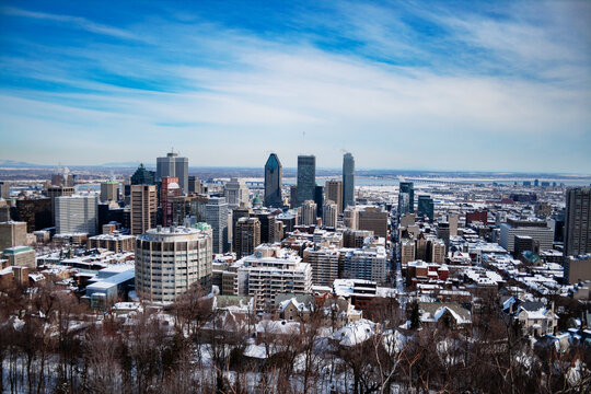 Panorama Of Montreal City From Mount Royal Park