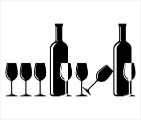 Bottle Of Wine And Glass M_2204001