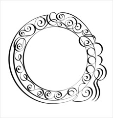 Hand Drawn Circular Vintage Calligraphic Frame M_2204014