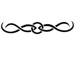 Divider or border in the form of a Celtic ornament - a vector silhouette element for the design of text and typographic products.