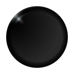 Fototapeta na wymiar Realistic black round plate, painted metal object or plastic, circle disc isolated. Vector illustration Eps10