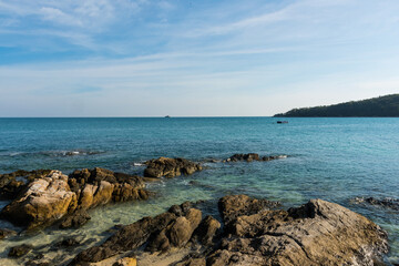 The rock beach : Beautiful tropical island rock beach - Khao Laem Ya-Mu Ko Samet National Park Thailand..