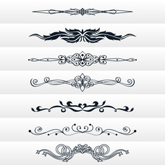 Obraz premium ornament line art set of elements vector 3