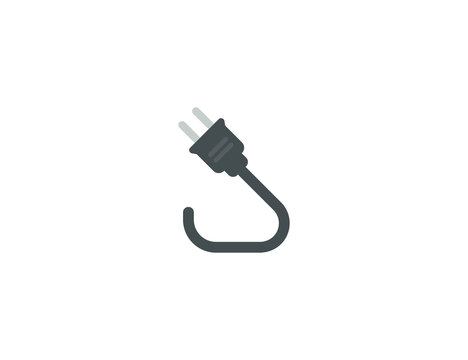 Electric Plug Vector Isolated Emoticon. Electric Plug Icon