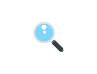 Magnifying Glass Vector Isolated Emoticon. Zoom Icon