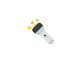 Flashlight Vector Isolated Emoticon. Electric torch Icon