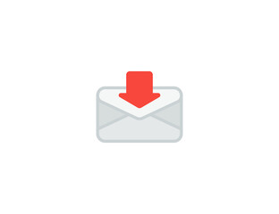 Envelope with Arrow Vector Isolated Emoticon. Incoming mail Icon
