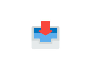Inbox Tray Vector Isolated Emoticon. Inbox Tray Icon