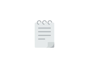 Spiral Notepad Vector Isolated Emoticon. Spiral Notepad Emoji Icon