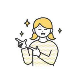女の子のポジティブな表情のイラスト素材