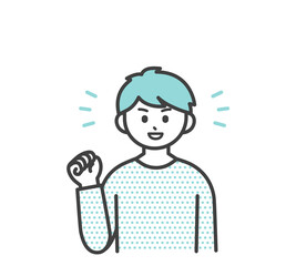男の子のポジティブな表情のイラスト素材