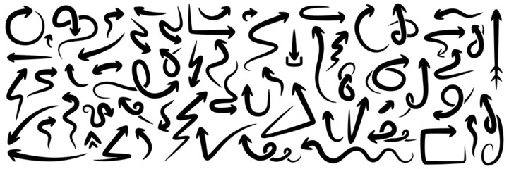 Set of various arrows icons. Arrow collection.