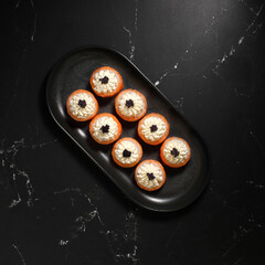 Philadelphia sushi roll with salmon, cucumber, avocado, cream cheese. Sushi menu. Japanese food