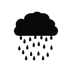rain cloud icon vector. weather forecast, heavy rain forecast. winter symbol