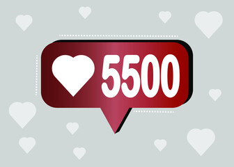 Thank you 5500 likes. Banner for online social group. Vector illustration