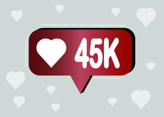 Thank you 45000 likes. Banner for online social group. Vector illustration