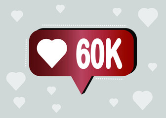 Thank you 60000 likes. Banner for online social group. Vector illustration