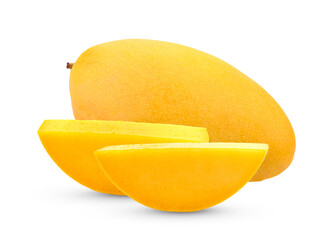 Sliced mango isolated on white