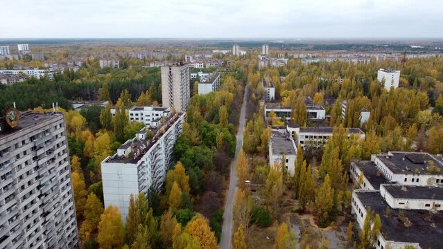 Filming in the alienated Chernobyl zone.
