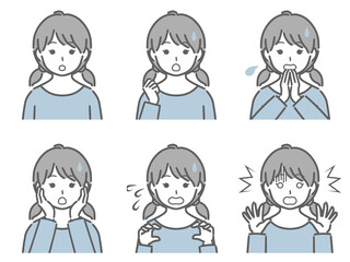 驚く表情の強弱　私服の女の子