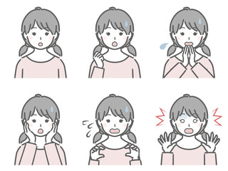 驚く表情の強弱　私服の女の子