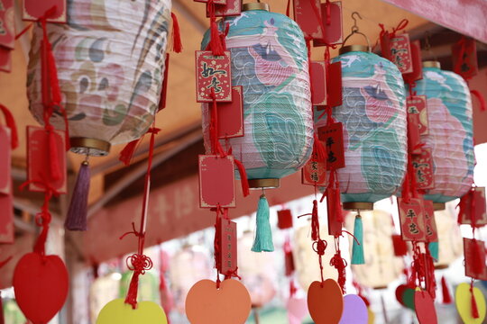 New Year festive antique lanterns