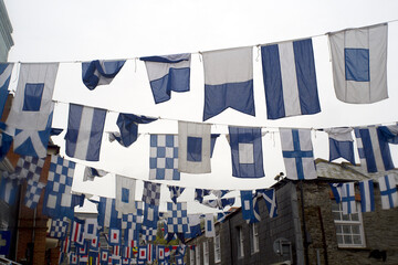May Day flags Padstow Cornwall Egnland UK May 1st 2022