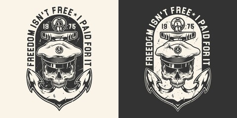 NAVY soldier sketch vintage monochrome © DGIM studio