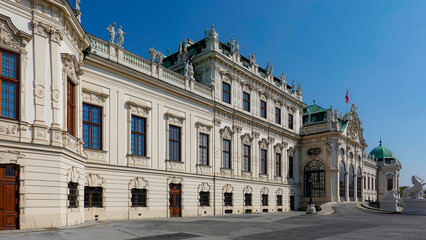 Fototapeta na wymiar Facade of the Belvedere palace in Vienna