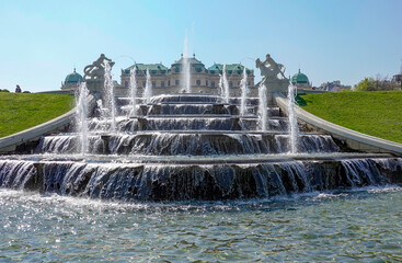 fountain in the Belvedere park in Vienna