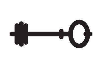 Key icon for lock and open door in house. Safety and security protection symbol.