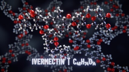 Ivermectin molecular structure. 3D illustration