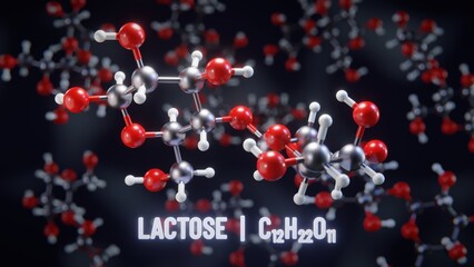 Lactose molecular structure. 3D illustration