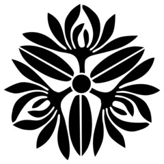 家紋です。三つ寄せ蘭といいます。