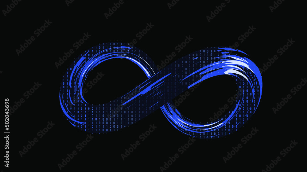 Aufkleber Metaverse technology/Infinite symbol community connection of metaverse world global network technology system and abstract loop sign element on innovation digital communication.