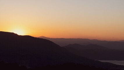 sunset in the mountains