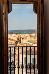 view of Florence, Italy from an old window 