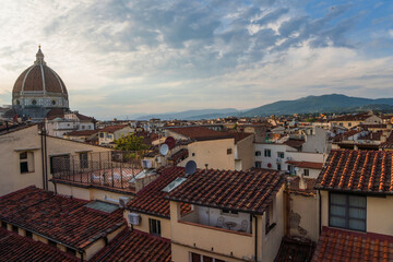 Fototapeta premium view of Florence Italy from a window 