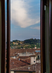 view from the window of a house in Florence, Italy 
