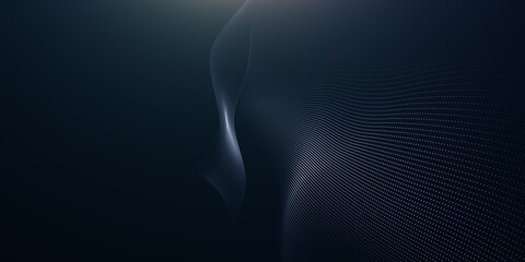 Creative dynamic futuristic virtual technology line dot wallpaper. Curve wave line dot wallpaper. 3d render background. 