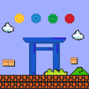 illustration of arcade game square background