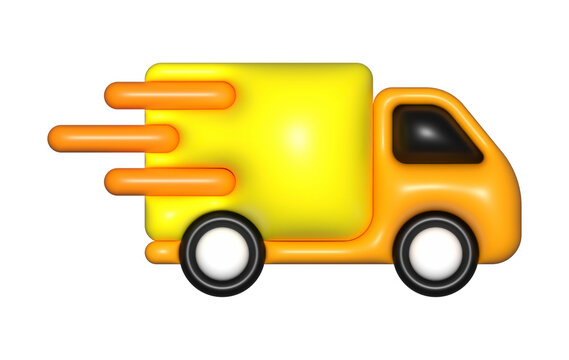 recommend clip art: yellow delivery car van 3d, icon, free shipping, fast delivery