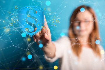 Lawyer and advocate on-line law services concept.