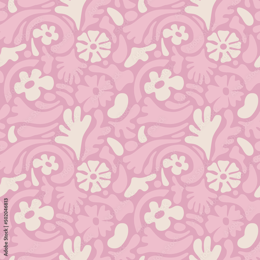 Wall mural vector illustration in simple linear style - design templates - hippie style seamless pattern